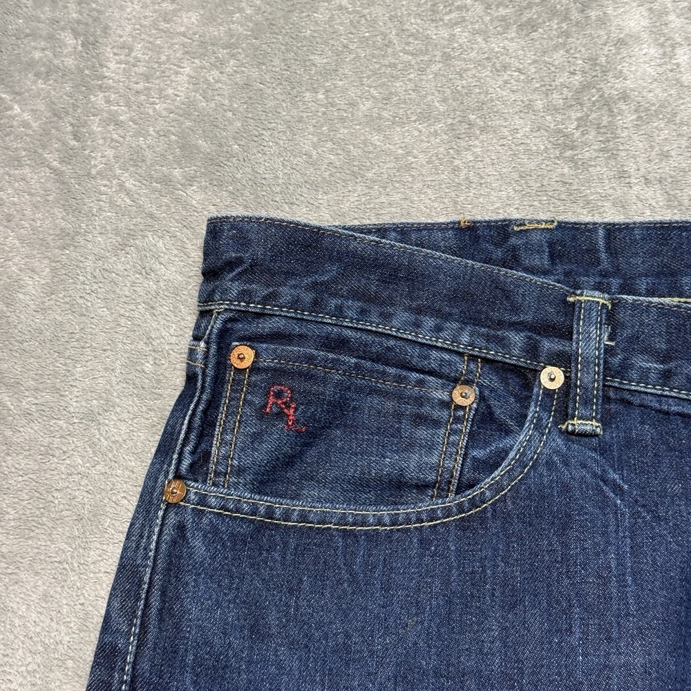 Polo Ralph Lauren Classic Fit Jeans Mens 40x32 Measures 42x33 Dark Wash Blue RL - Picture 4 of 11